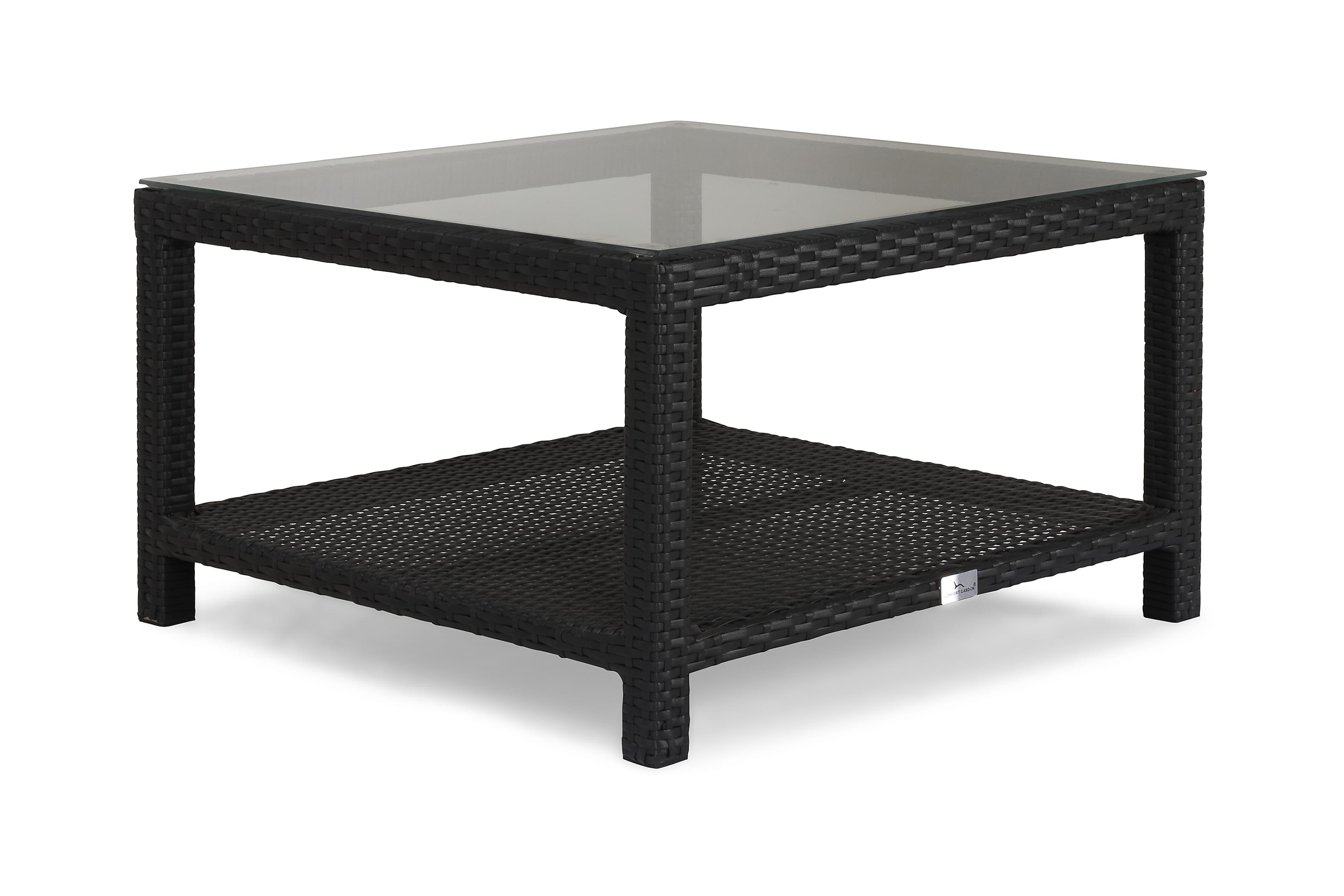 Venture Home Bahamas Bord med Hylla 75x75 cm - Svart Loungebord & soffbord utomhus Plast