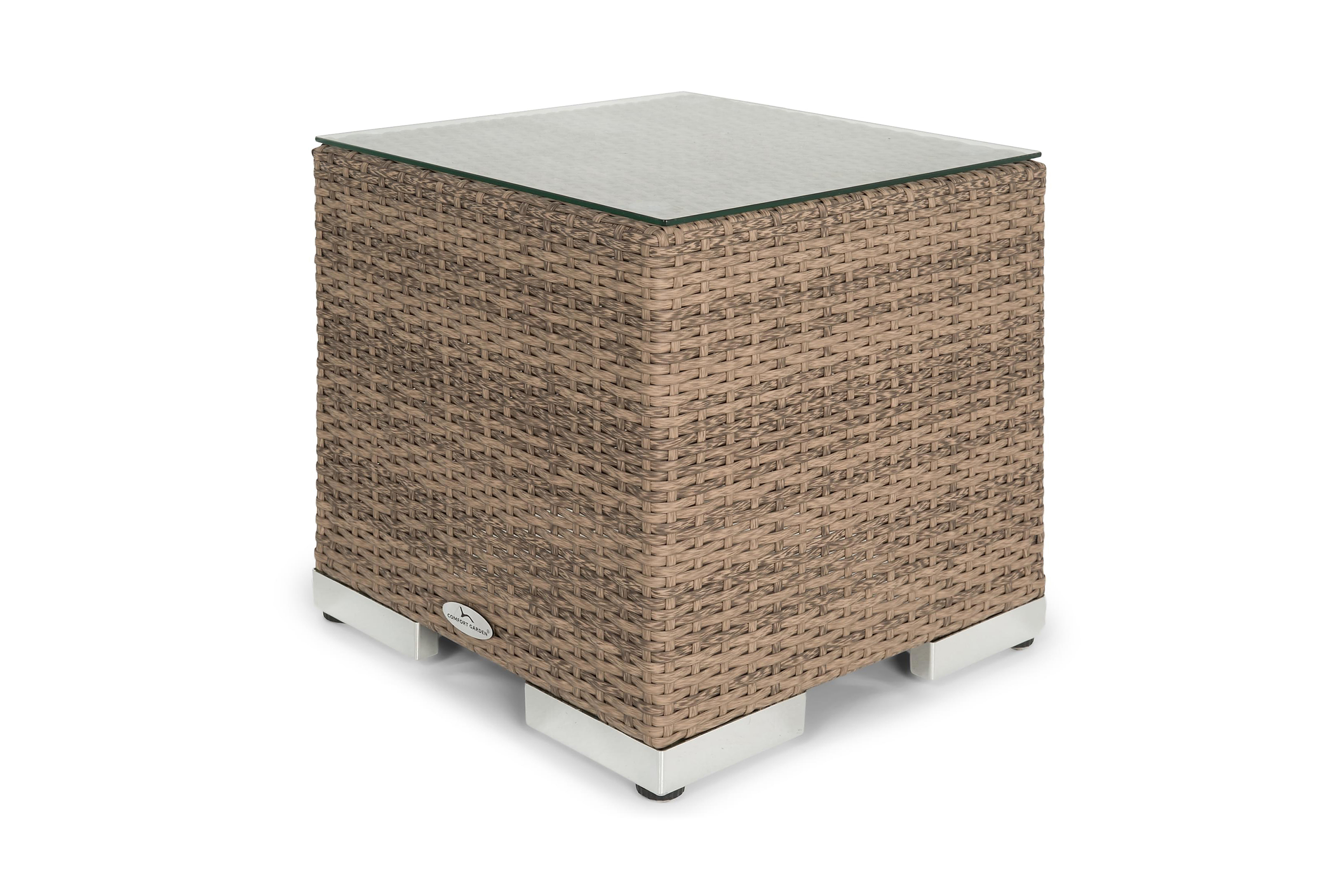 Comfort Garden Bahamas Sidobord 43 cm - Sand Loungebord & soffbord utomhus Brun,Beige Plast