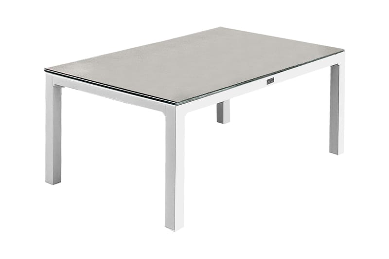 Copacabana Soffbord och Loungebord Utomhus 120 cm Aluminium Glas - Grå/Vit - Utemöbler - Utebord & trädgårdsbord - Loungebord & soffbord utomhus