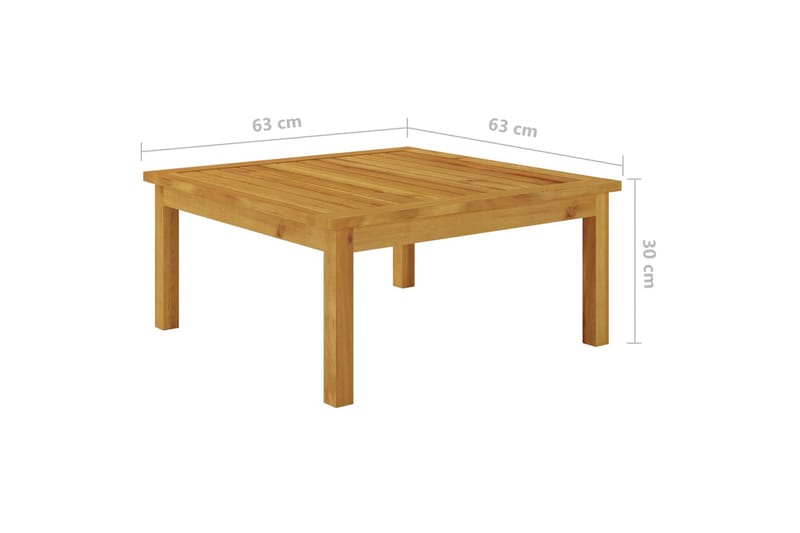 Soffbord för trädgården 63x63x30 cm massivt akaciaträ - Brun - Loungebord & soffbord utomhus - Balkongbord