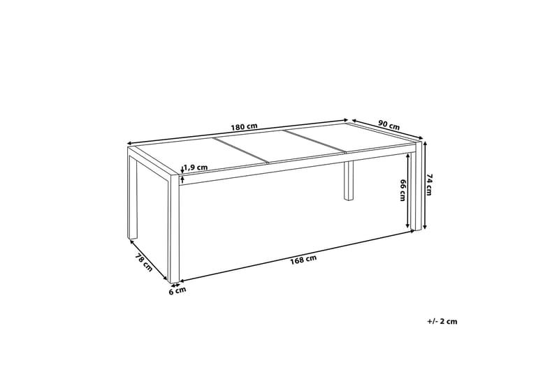 Bacoli Matbord 180 cm - Grå - Utemöbler - Utebord & trädgårdsbord - Matbord utomhus