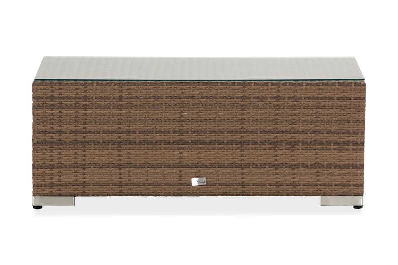 Bahamas Loungebord utomhus 113x58 cm till soffgrupp i konstrotting med glasskiva - Sand Beige - Utemöbler - Utebord & trädgårdsbord - Matbord utomhus