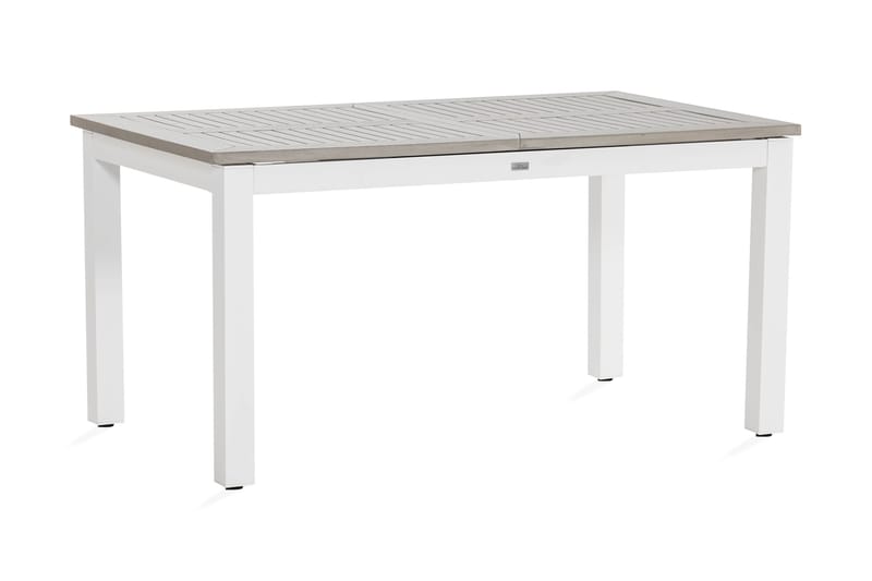 Monaco Förlängningsbart Matbord Utomhus 152-210x90 cm i Aintwood med aluminium ben - Vit / Grå - Utemöbler - Utebord & trädgårdsbord - Matbord utomhus