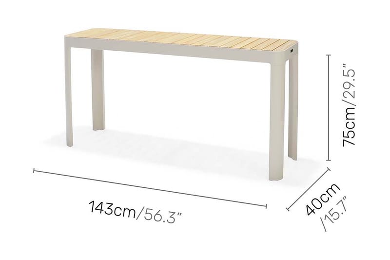 Portals Matbord Utomhus 143 cm - Vit/trä - Utemöbler - Utebord & trädgårdsbord - Matbord utomhus