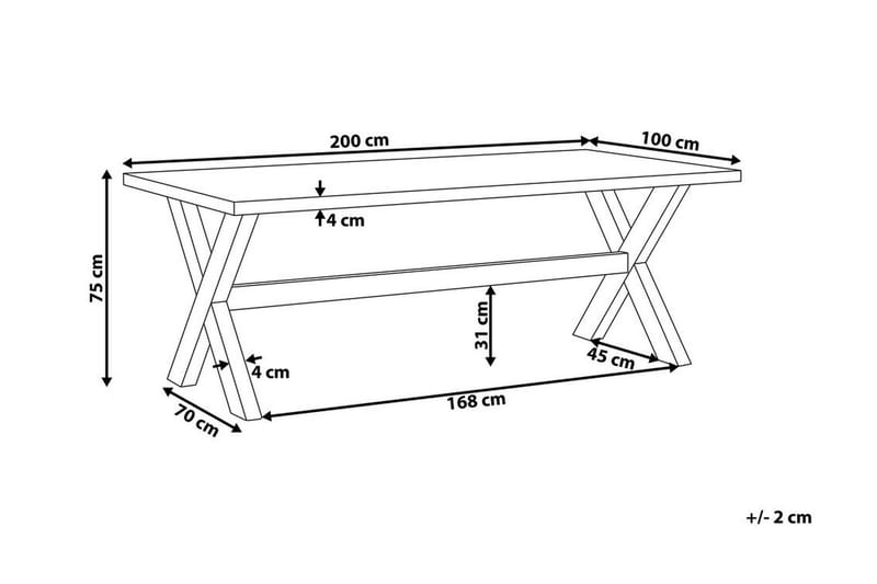 Terranoa Matbord 200 cm - Grå/Akacia - Utemöbler - Utebord & trädgårdsbord - Matbord utomhus