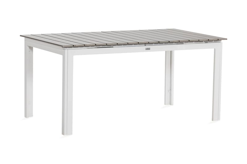 Tunis Förlängningsbart Matbord Utomhus 152-220x90 cm – Justerbart Utebord i Trä för Uteplats och Uterum - Vit / Grå - Utemöbler - Utebord & trädgårdsbord - Matbord utomhus