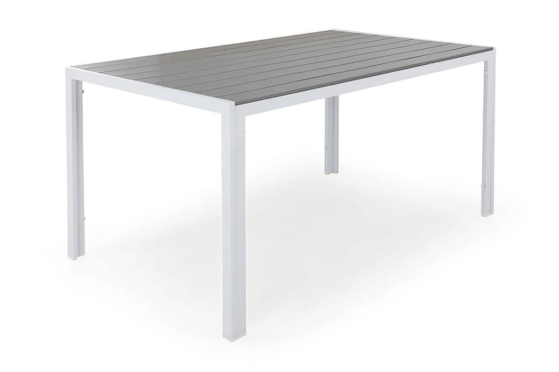 Tunis Utebord – Matbord Utomhus 150x90 cm – Trädgårdsbord för Uteplats och Altan - Vit / Grå - Utemöbler - Utebord & trädgårdsbord - Matbord utomhus