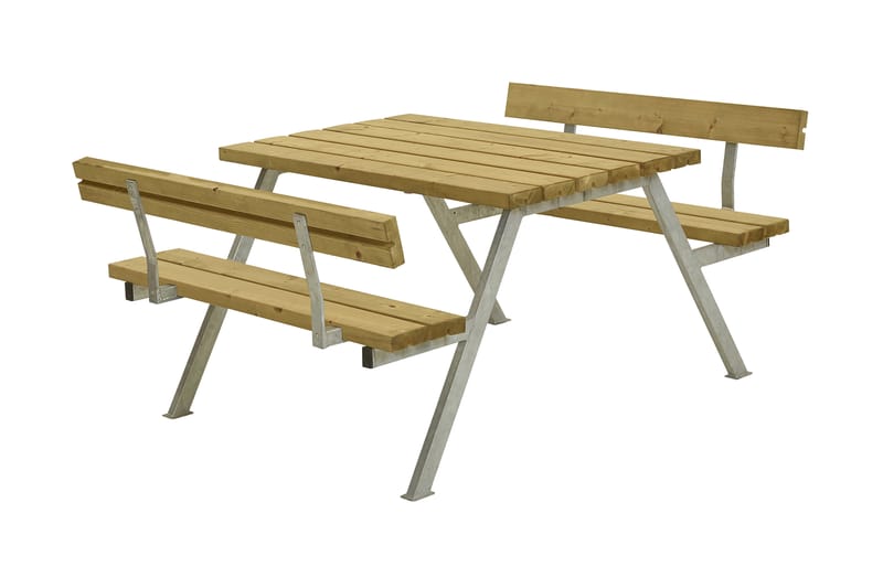 PLUS Alpha Bänkset med 2 Ryggstöd 118 cm - Utemöbler - Utebord & trädgårdsbord - Picknickbord & bänkbord