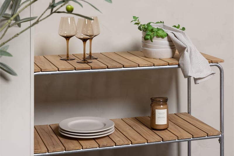 Holmsund Litet Sidobord och Avlastningsbord Utomhus 40 cm Teak Trä - Brun - Utemöbler - Utebord & trädgårdsbord - Sidobord utomhus