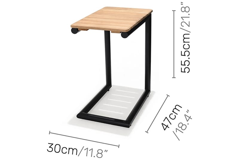 Portals Sidobord och Avlastningsbord Utomhus 47 cm Trä - Svart - Utemöbler - Utebord & trädgårdsbord - Sidobord utomhus