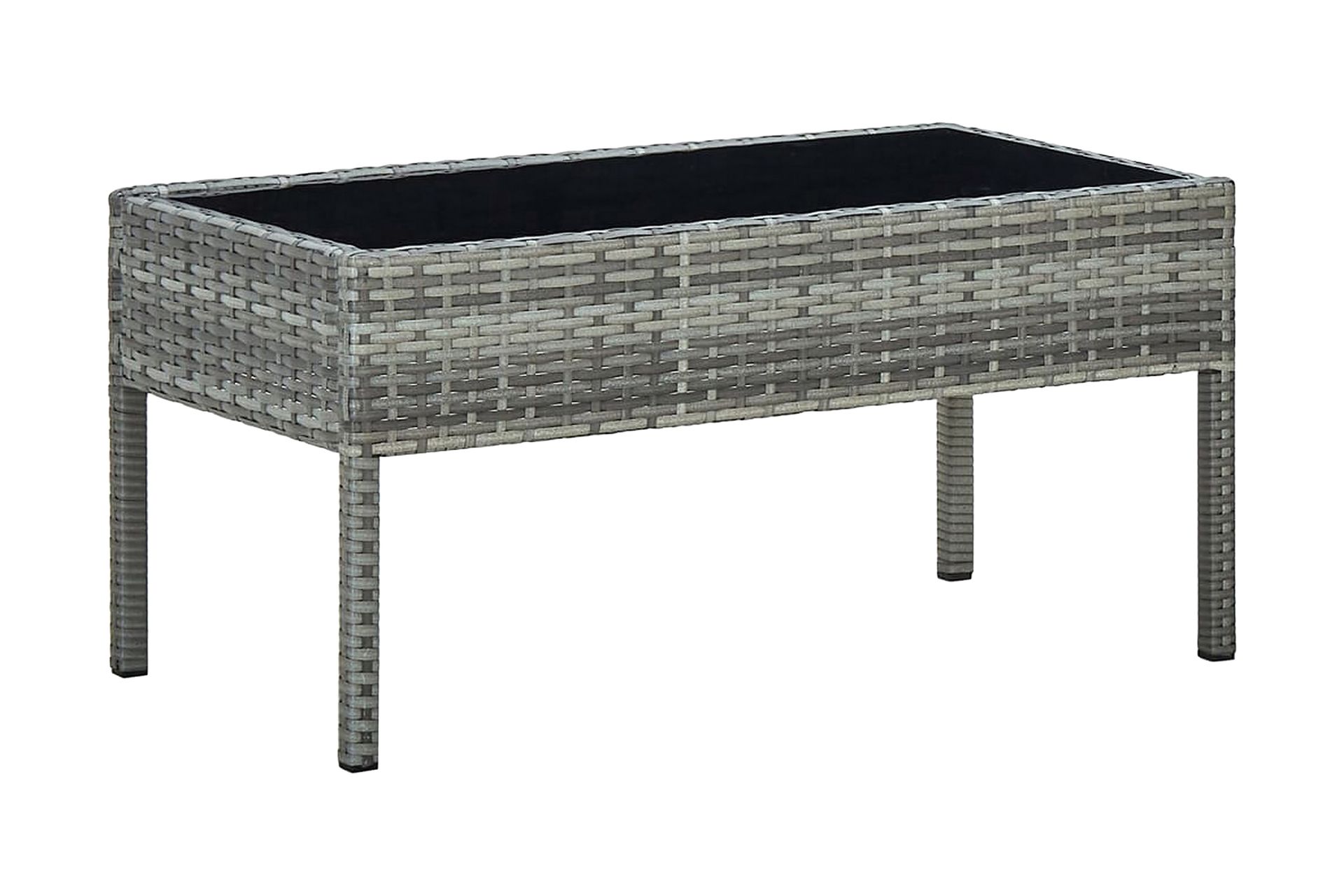 Trädgårdsbord grå 75x40x37 cm konstrotting - Grå - Utemöbler - Utebord & trädgårdsbord - Matbord utomhus