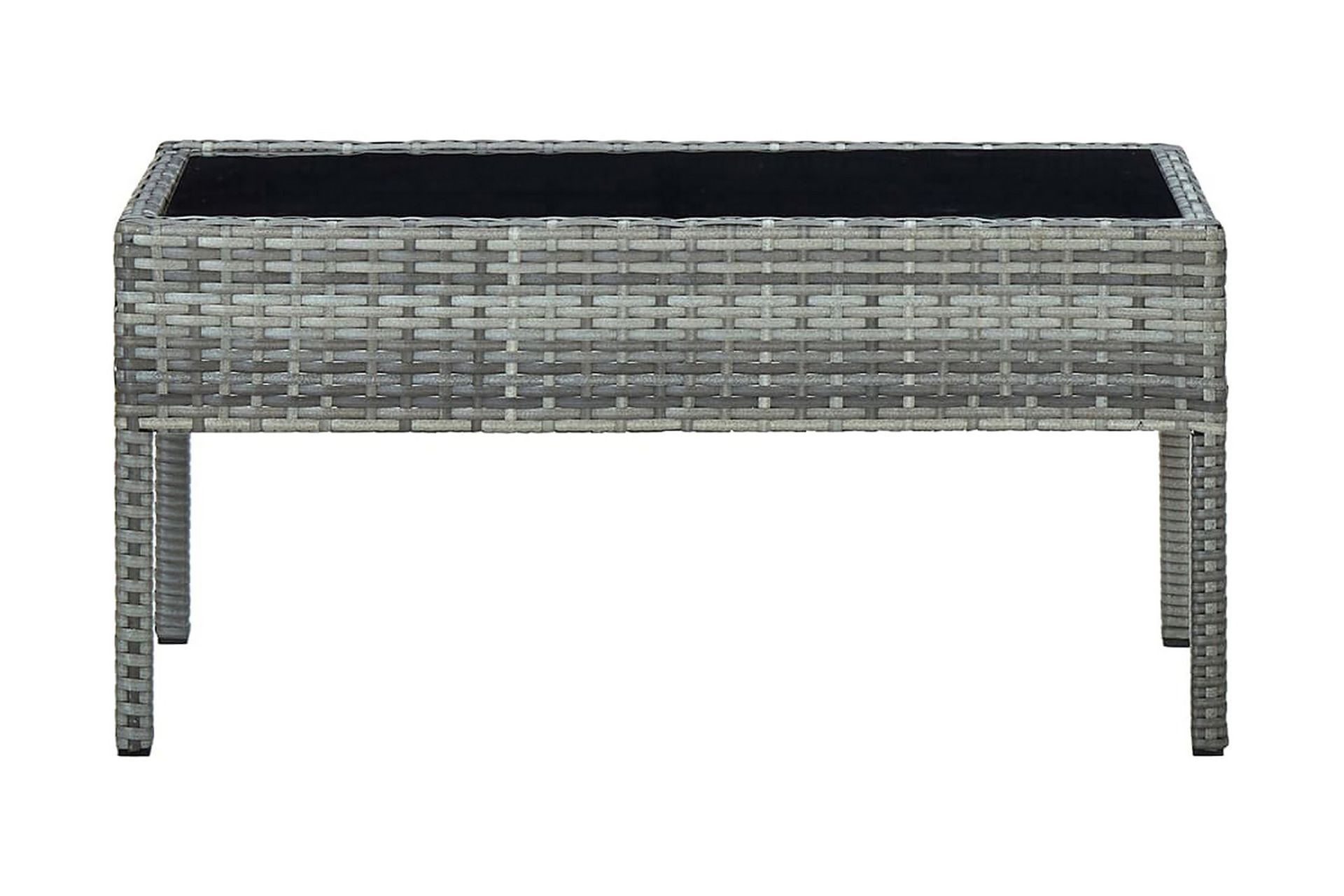 Trädgårdsbord grå 75x40x37 cm konstrotting - Grå - Utemöbler - Utebord & trädgårdsbord - Matbord utomhus