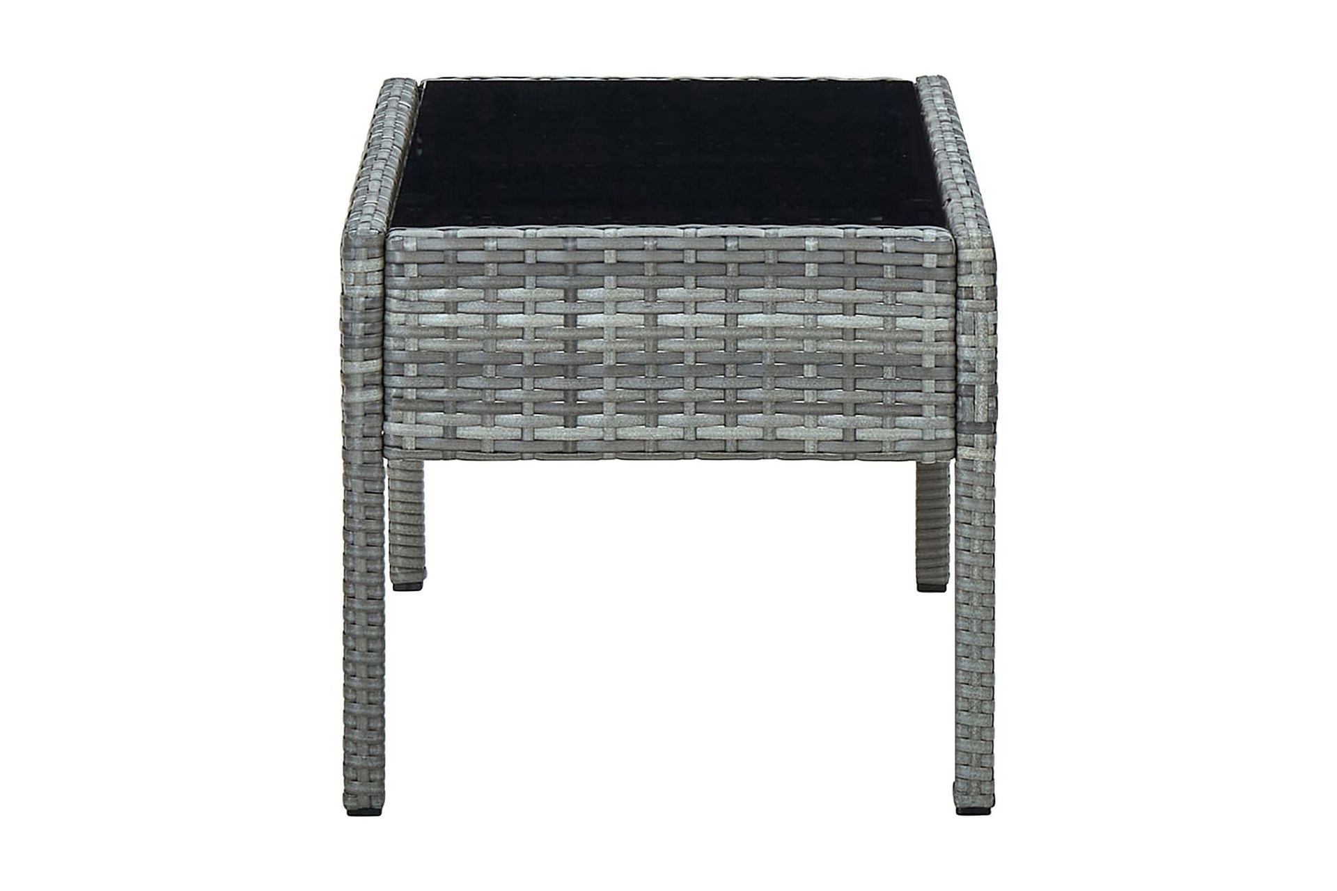 Trädgårdsbord grå 75x40x37 cm konstrotting - Grå - Utemöbler - Utebord & trädgårdsbord - Matbord utomhus