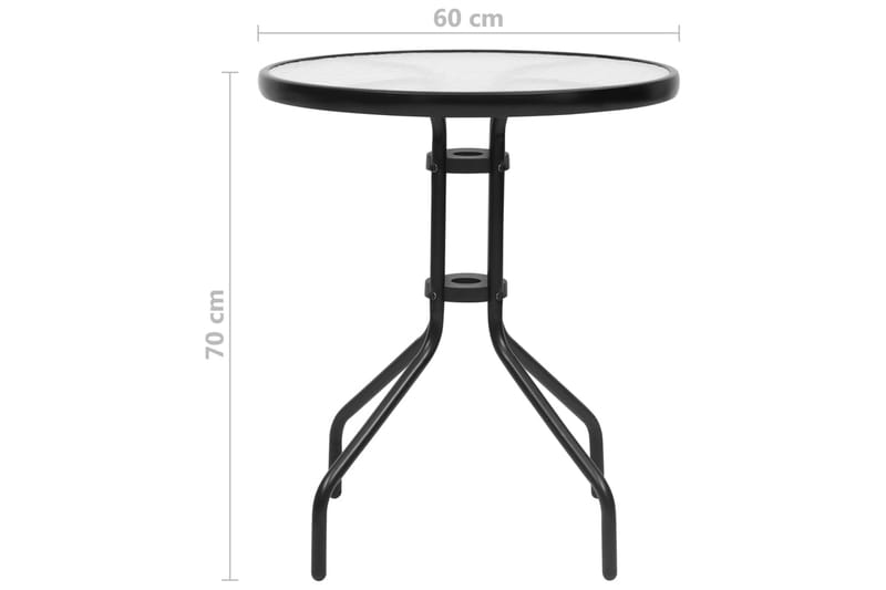 Trädgårdsbord svart Ã˜60x70 cm stål - Svart - Matbord utomhus
