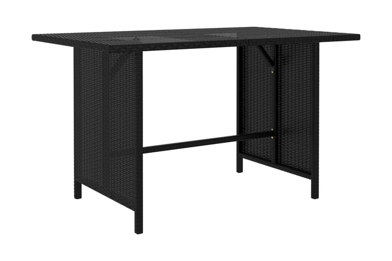 Trädgårdsbord svart 110x70x65cm konstrotting - Svart - Matbord utomhus