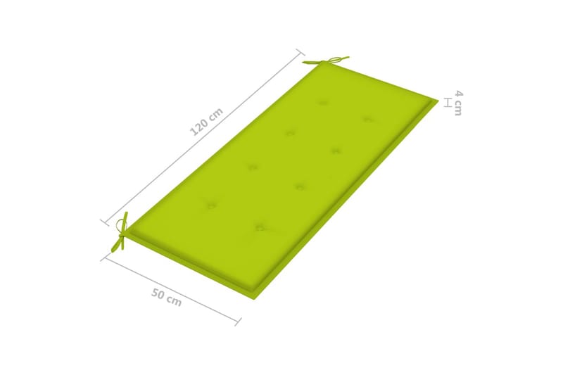 Hopfällbar trädgårdsbänk med dyna 118 cm bambu - Ljusgrön - Trädgårdsbänk & utebänk