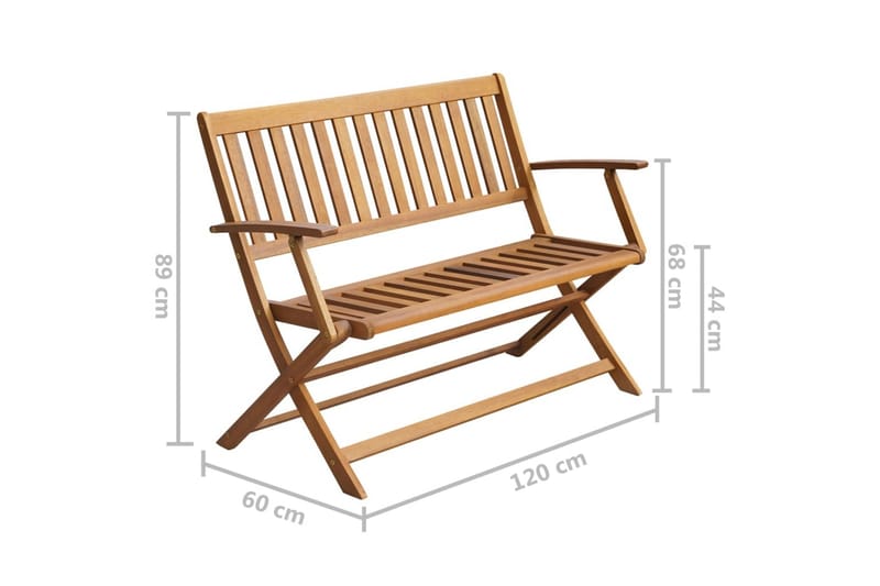 Trädgårdsbänk med dyna 120 cm massivt akaciaträ - Röd - Trädgårdsbänk & utebänk