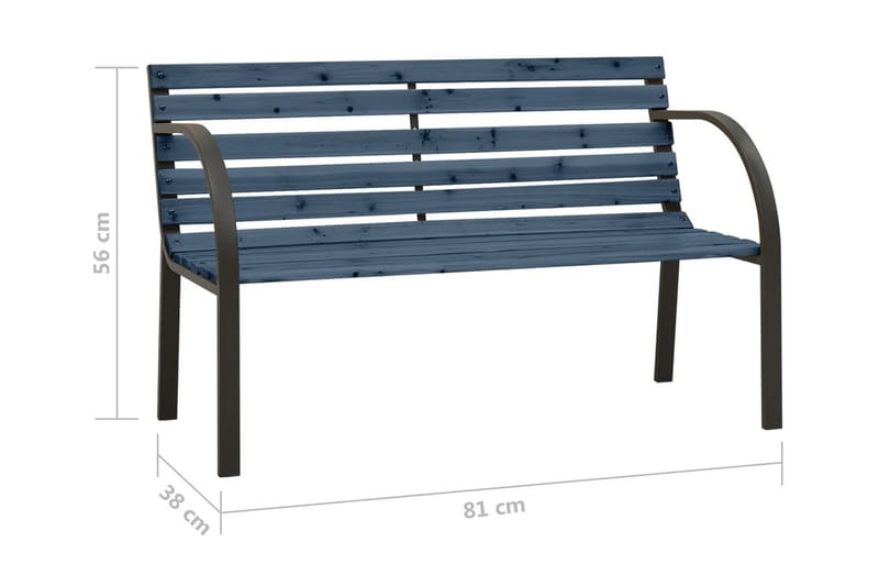 Barnbänk Utomhus 81 cm kinesiskt granträ grå - Grå - Utemöbler - Utesoffa - Trädgårdsbänk & utebänk