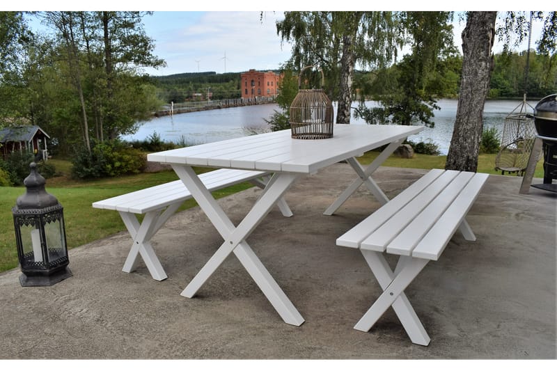 Scottsdale Bänk Utomhus 180 cm Vit - KWA - Utemöbler - Utesoffa - Trädgårdsbänk & utebänk