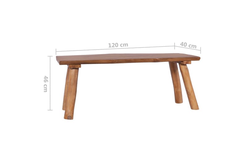 Trädgårdsbänk 120 cm massiv teak - Brun - Utemöbler - Utesoffa - Trädgårdsbänk & utebänk