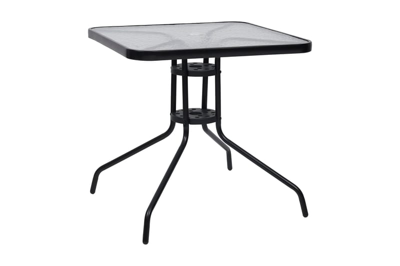 Trädgårdsbord svart 70x70x70 cm stål - Svart - Trädgårdsbänk & utebänk