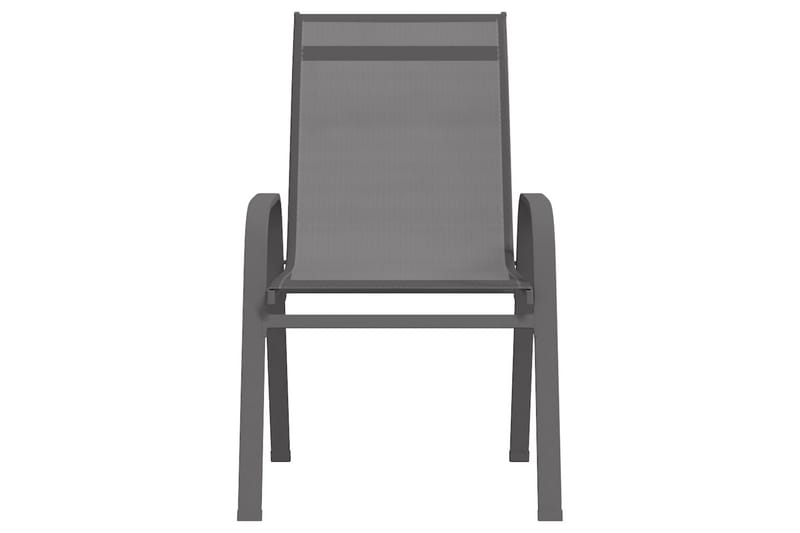 Stapelbara trädgårdsstolar 6 st grå textilentyg - Grå - Matstol & karmstol utomhus - Balkongstol