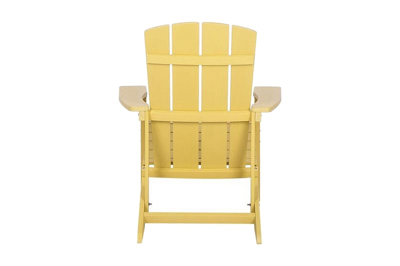 Trädgårdsstol med fotpall gul ADIRONDACK - Gul - Matstol & karmstol utomhus - Utemöbler barn - Balkongstol