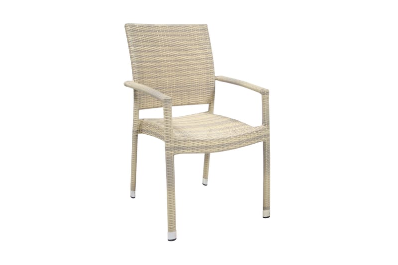 Utestol WICKER-3 med armstöd 66x59xH925cm beige - Beige - Utemöbler - Utestol & trädgårdsstol - Matstol & karmstol utomhus