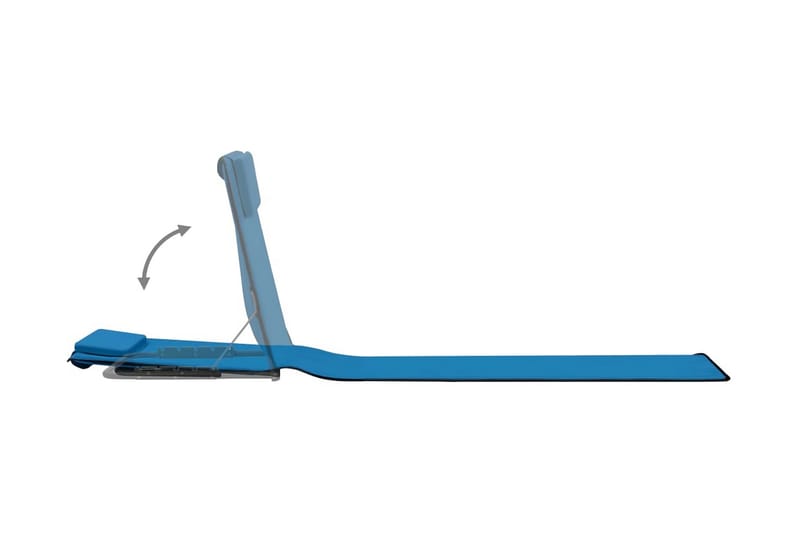 Hopfällbara strandmattor 2 st stål och tyg blå - Blå - Solsäng & Solvagnar