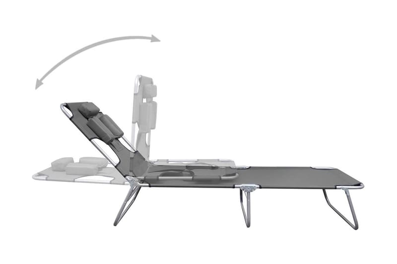 Solsäng med nackstöd hopfällbar grå - Grå - Solsäng & Solvagnar