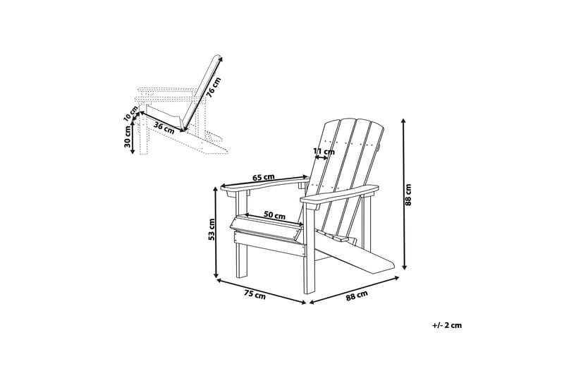 Adirondack Däckstol 88|75|88 cm - Gul - Utemöbler - Utestol & trädgårdsstol - Solstolar - Däckstol