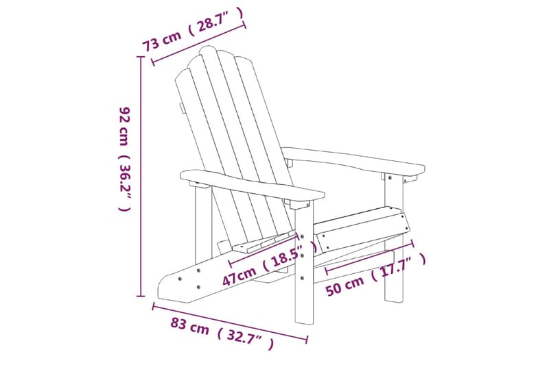 Adirondackstol HDPE vit - Vit - Däckstol