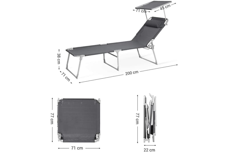 SONGMICS Solstol 210 cm - Songmics - Solstolar