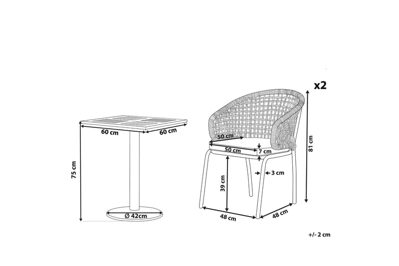 Balkongset grå/svart PALMI - Grå - Balkonggrupp & balkongset - Cafeset