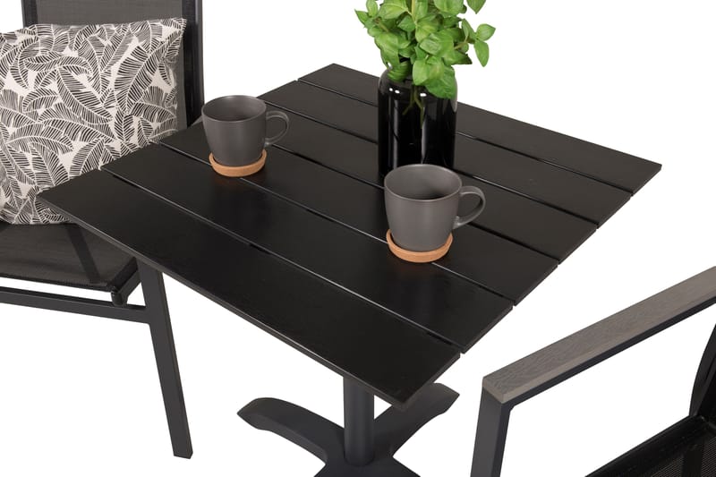 Colorado Caféset 70 cm + 2 Parma Karmstolar Svart - Venture Home - Balkonggrupp & balkongset - Cafeset