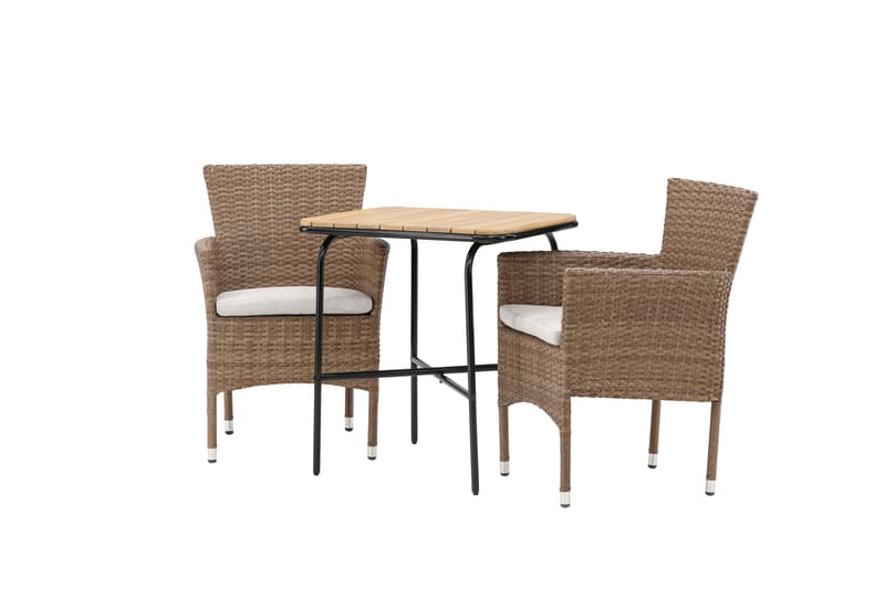 Holmbeck Caféset 70 cm + 2 st Malina Karmstolar Brun - Balkonggrupp & balkongset - Cafeset