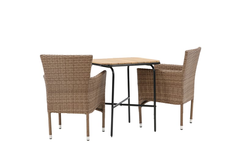 Holmbeck Caféset 70 cm + 2 st Malina Karmstolar Brun - Balkonggrupp & balkongset - Cafeset