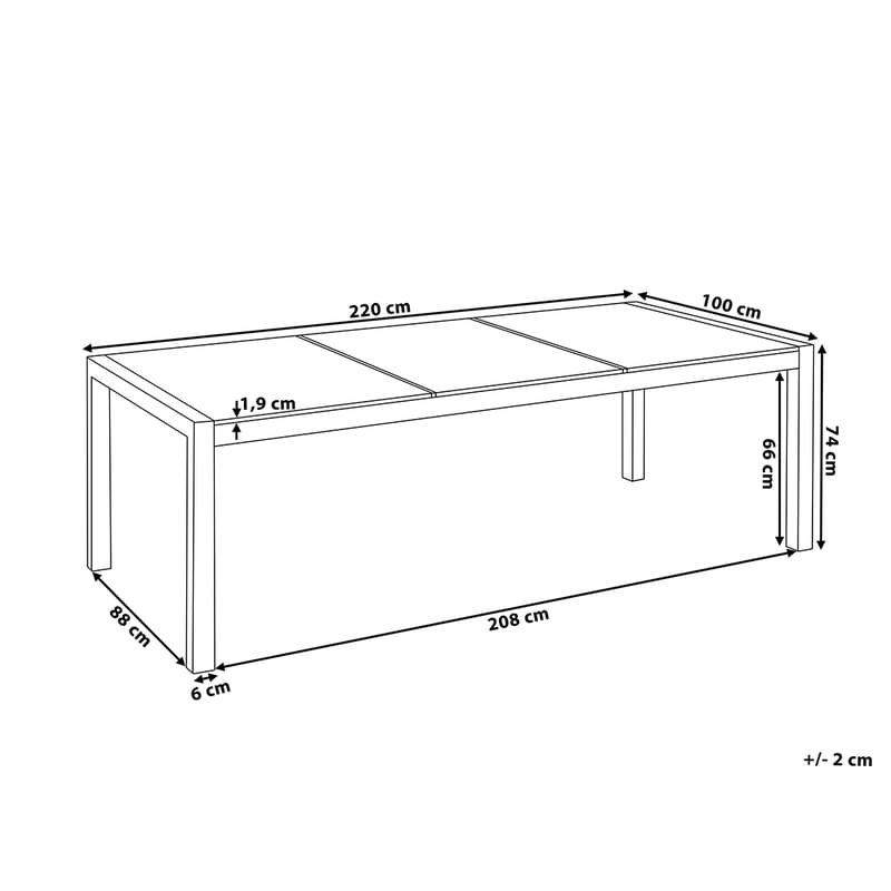 Bacoli Matgrupp 220 cm + 8 Stolar - Svart - Utemöbler - Utegrupp - Matgrupp utomhus