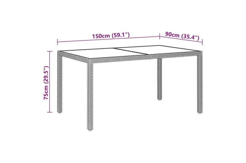 Matgrupp för trädgården 5 delar konstrotting och glas beige - Beige - Utemöbler - Utegrupp - Matgrupp utomhus