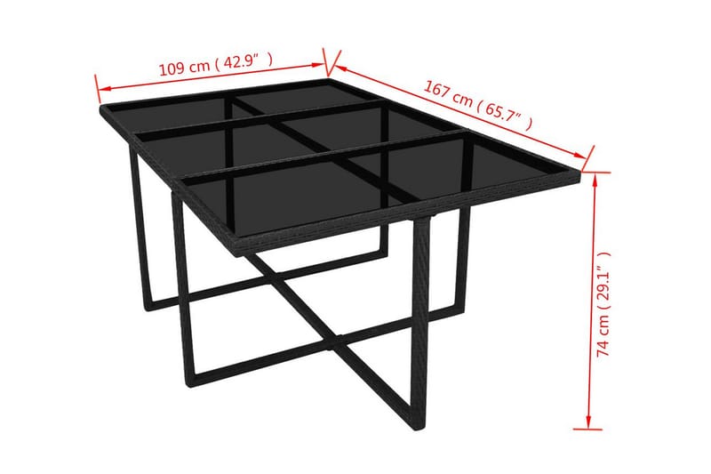 Matgrupp för trädgården med dynor 11 delar konstrotting svar - Svart - Matgrupp utomhus
