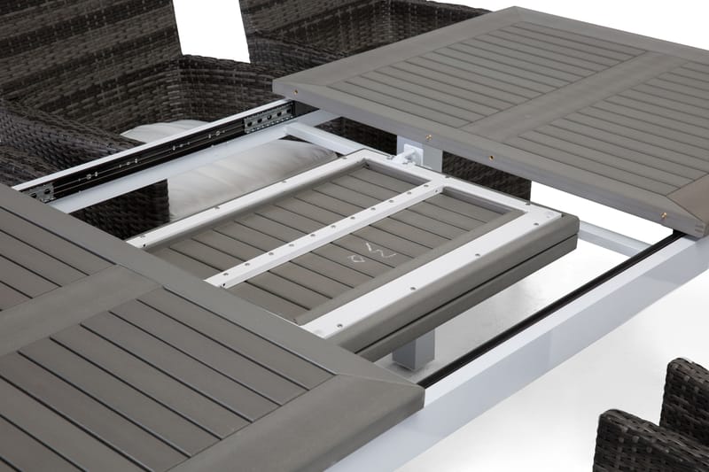 Monaco Matgrupp Utomhus 152-210 + 6 Thor Fåtölj - Vit/Grå - Utemöbler - Utegrupp - Matgrupp utomhus
