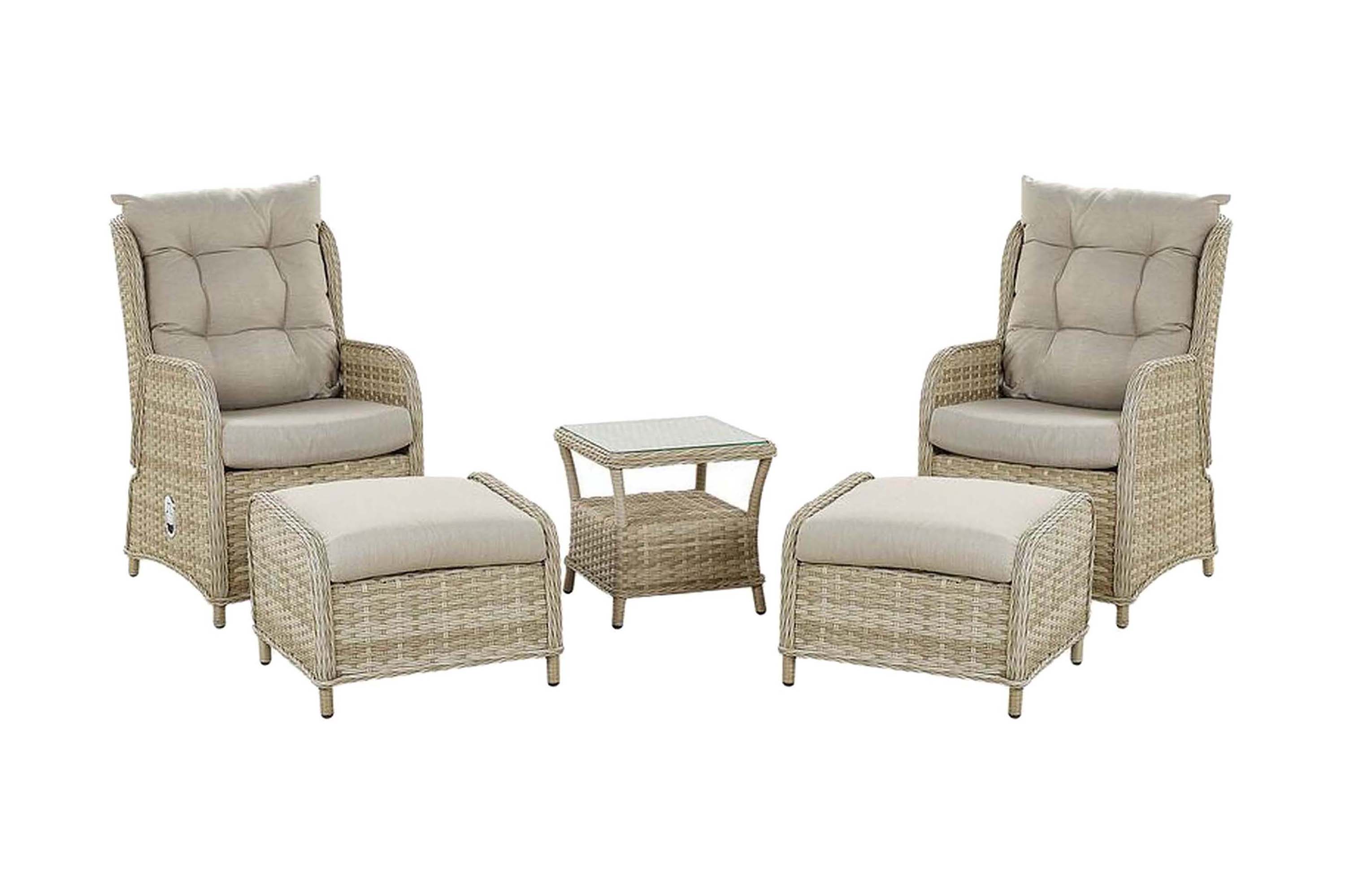 REA/Black Friday Cecata 2-sits Loungegrupp - Beige/Konstrotting & Loungeset Beige Tyg