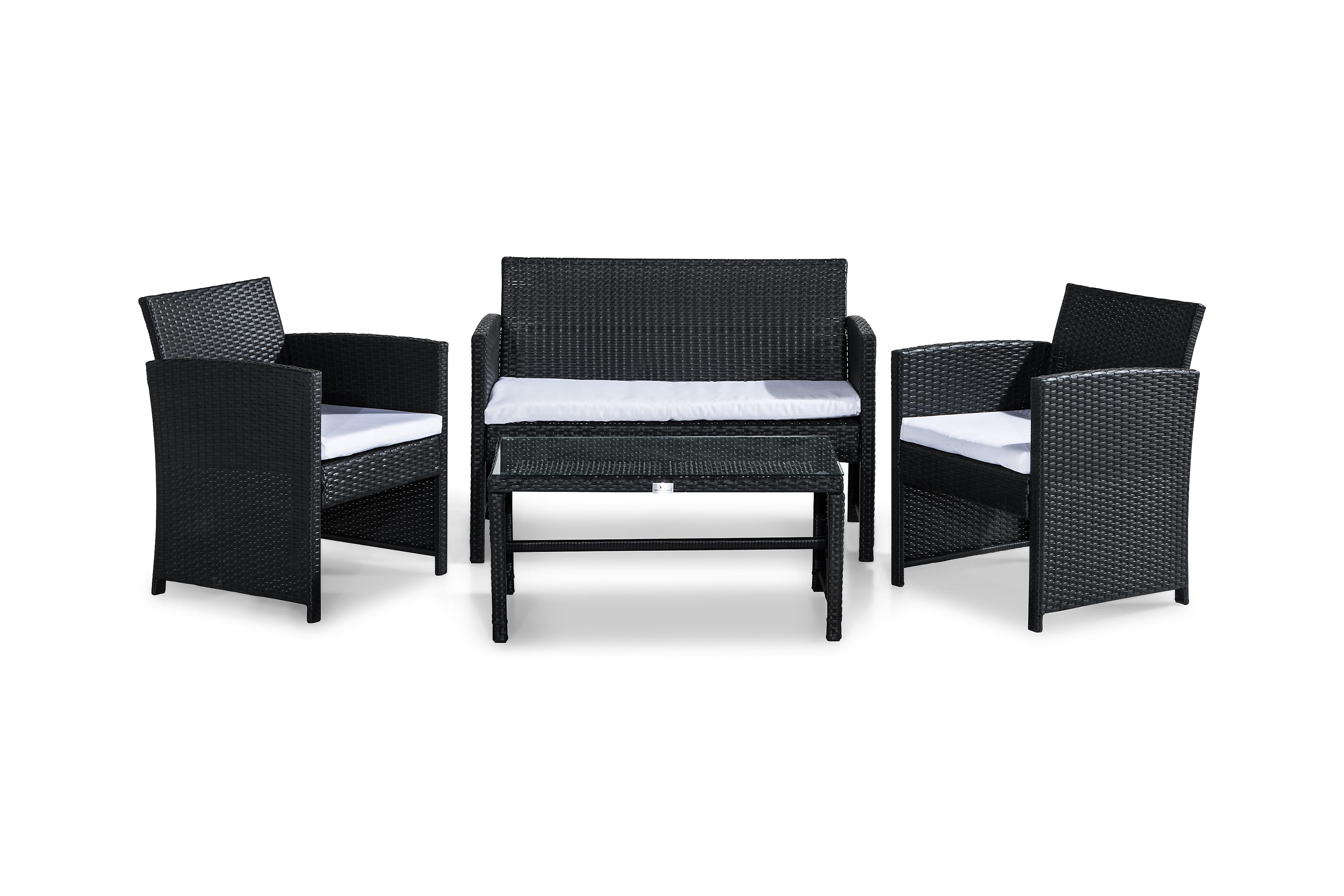 REA/Black Friday Thor Soffgrupp - Svart Loungegrupp & Loungeset Vit,Svart Comfort Garden