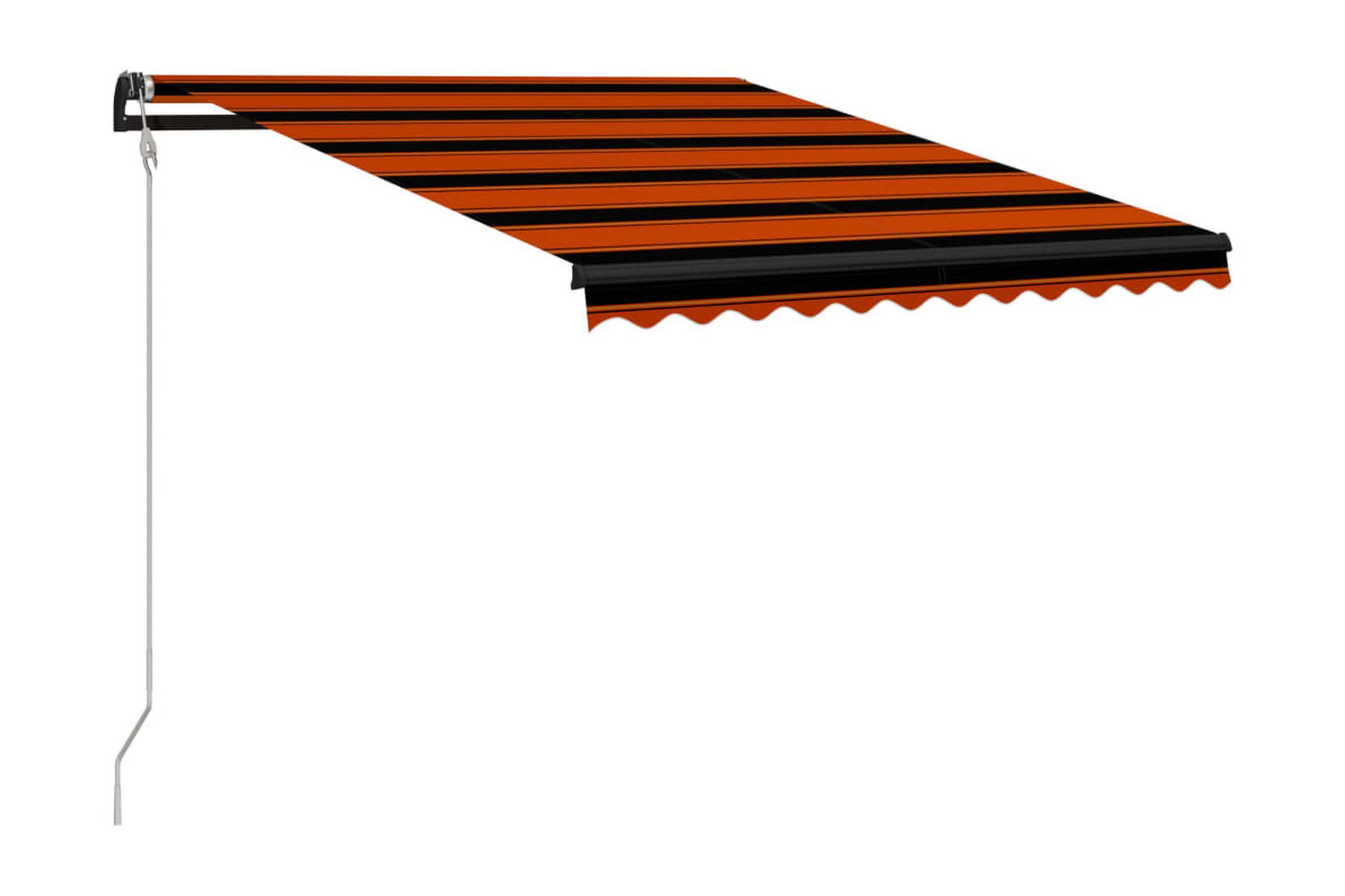 Infällbar markis med vindsensor & LED 300x250 cm orange br - Orange 3055295