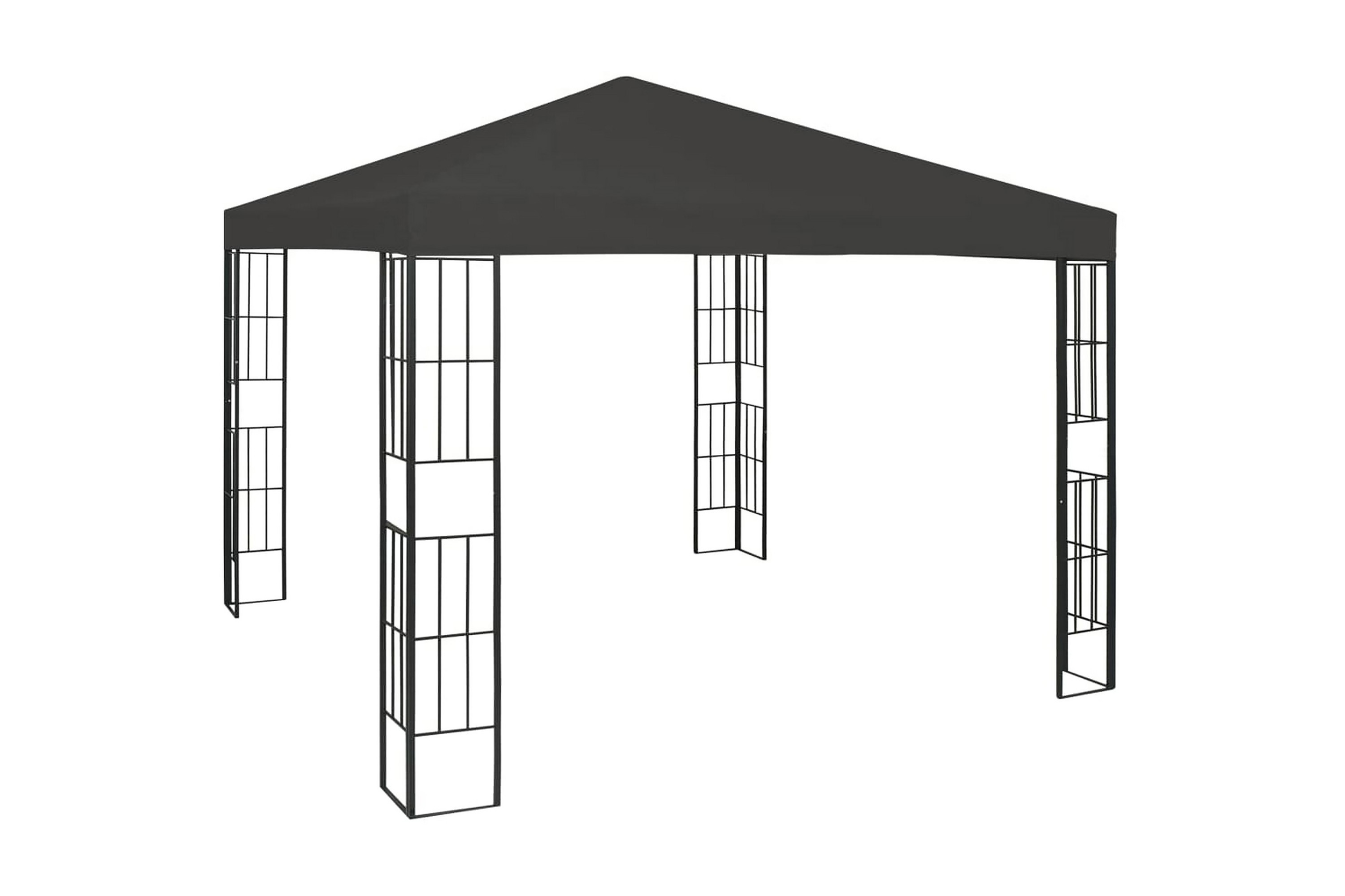 REA/Black Friday Paviljong 3x3 m antracit - Grå Komplett paviljong Tyg Be Basic