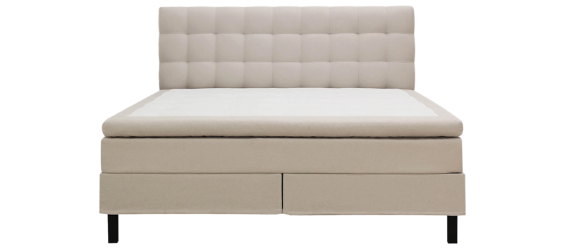 Hilton Komplett Sängpaket 160x200 cm Kontinentalsäng med rutad sänggavel, Beige