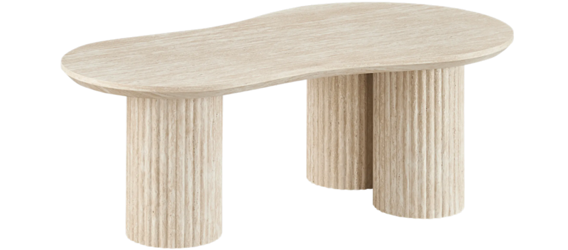 Uppveda Asymmetriskt Soffbord Travertin Utseende 130x70 cm, Beige