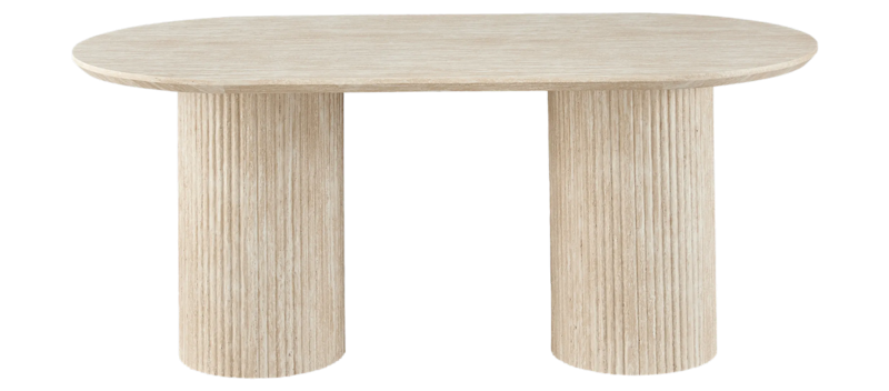 Uppveda Ovalt Matbord 180x90 cm Travertin Utseende, Beige